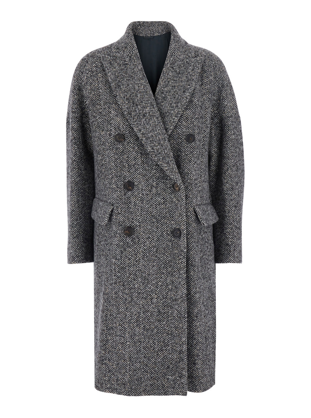 Double-Breasted Virgin Wool Coat — Gray