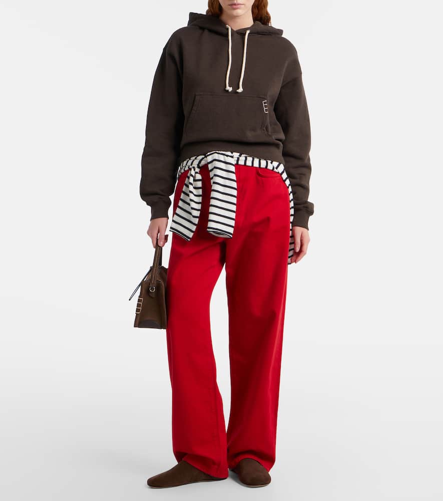 Cropped cotton hoodie