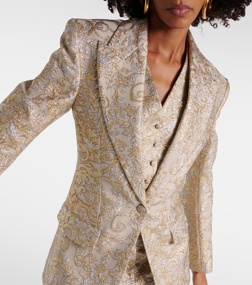 Single-breasted brocade blazer