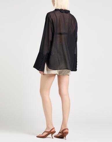Oséree Woman Shirt Black Size M Cotton, Silk