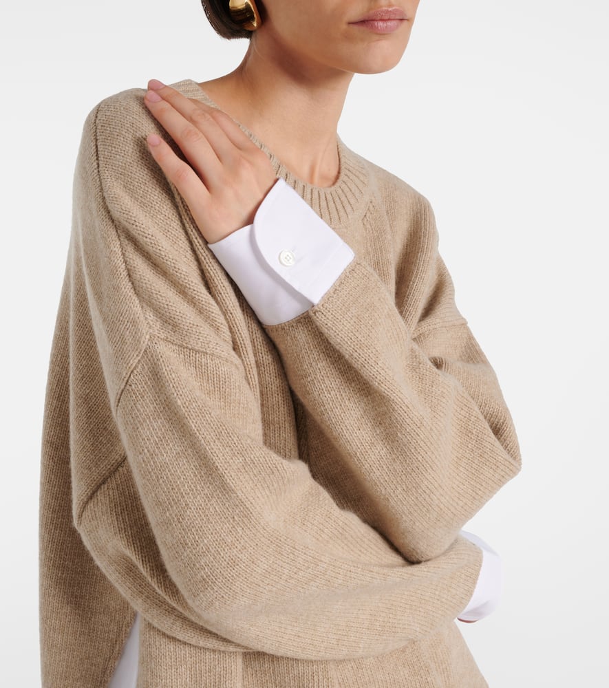 Layered virgin wool sweater