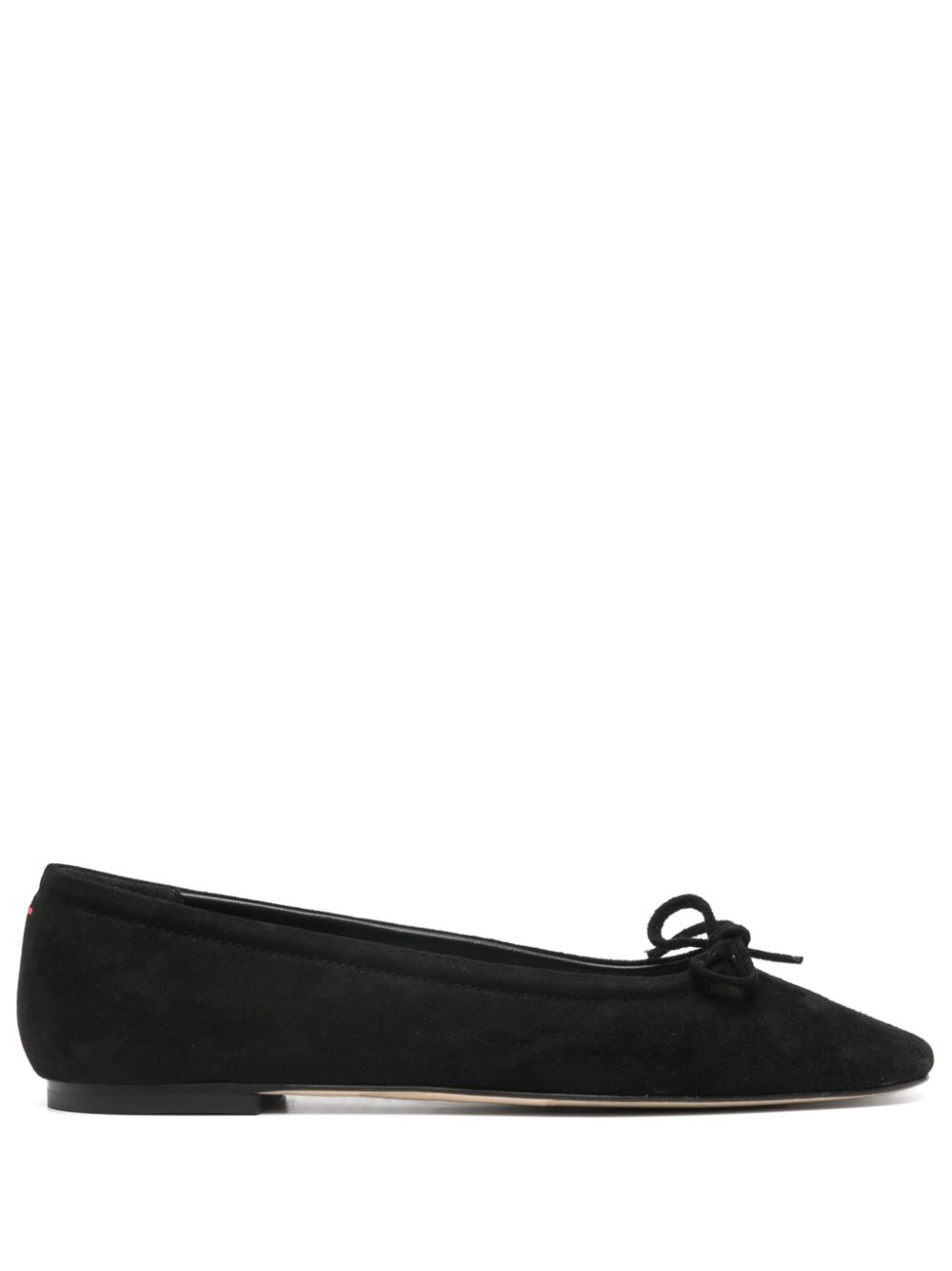 Bow-detail suede ballerina shoes - Black