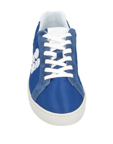 Man Sneakers Blue Size 8 Textile fibers, Calfskin