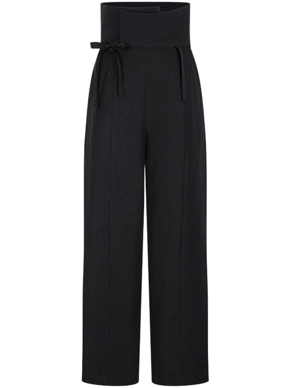 Wool wrap trousers - Black