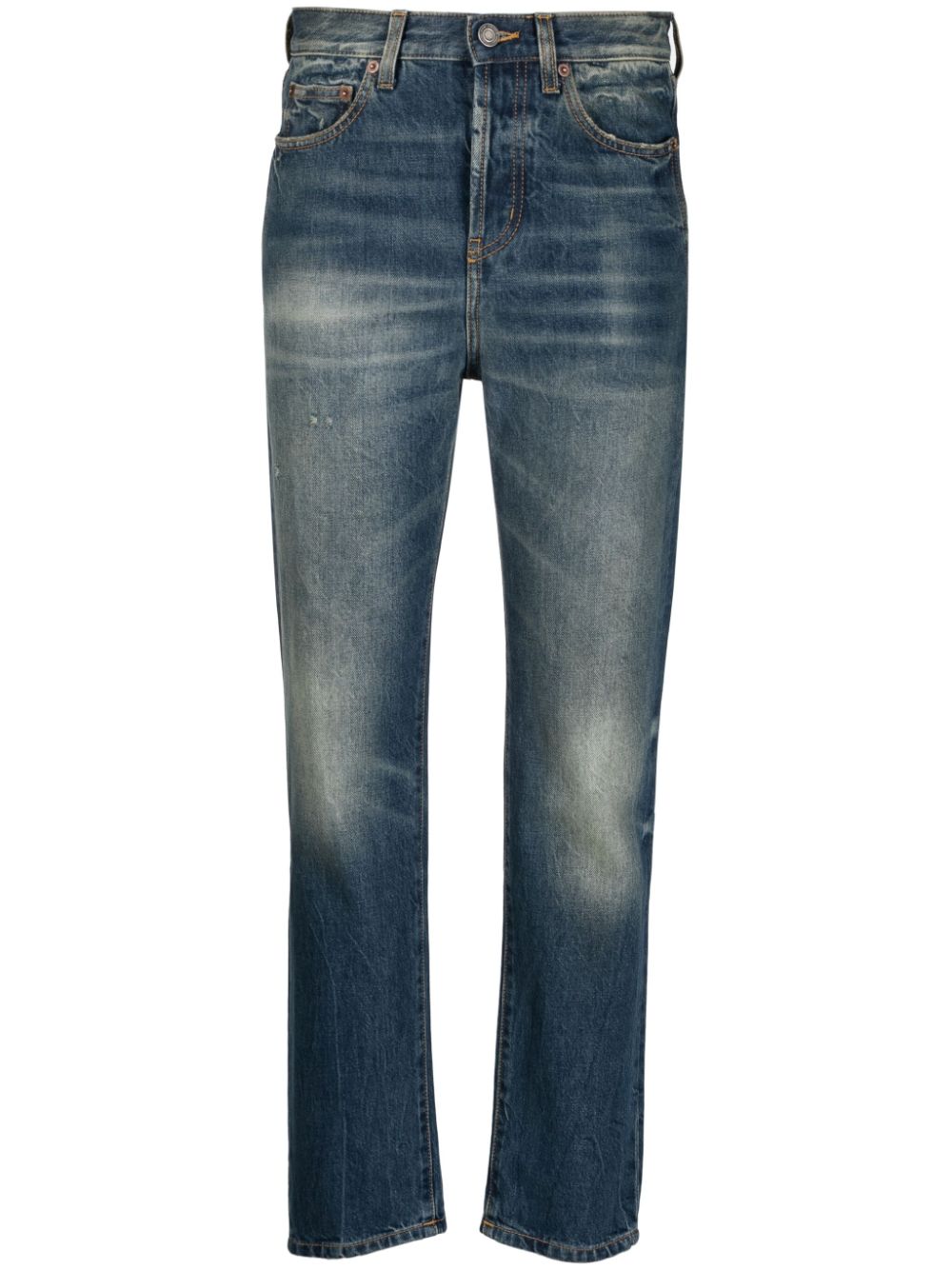 Mid-rise straight-leg jeans - Blue