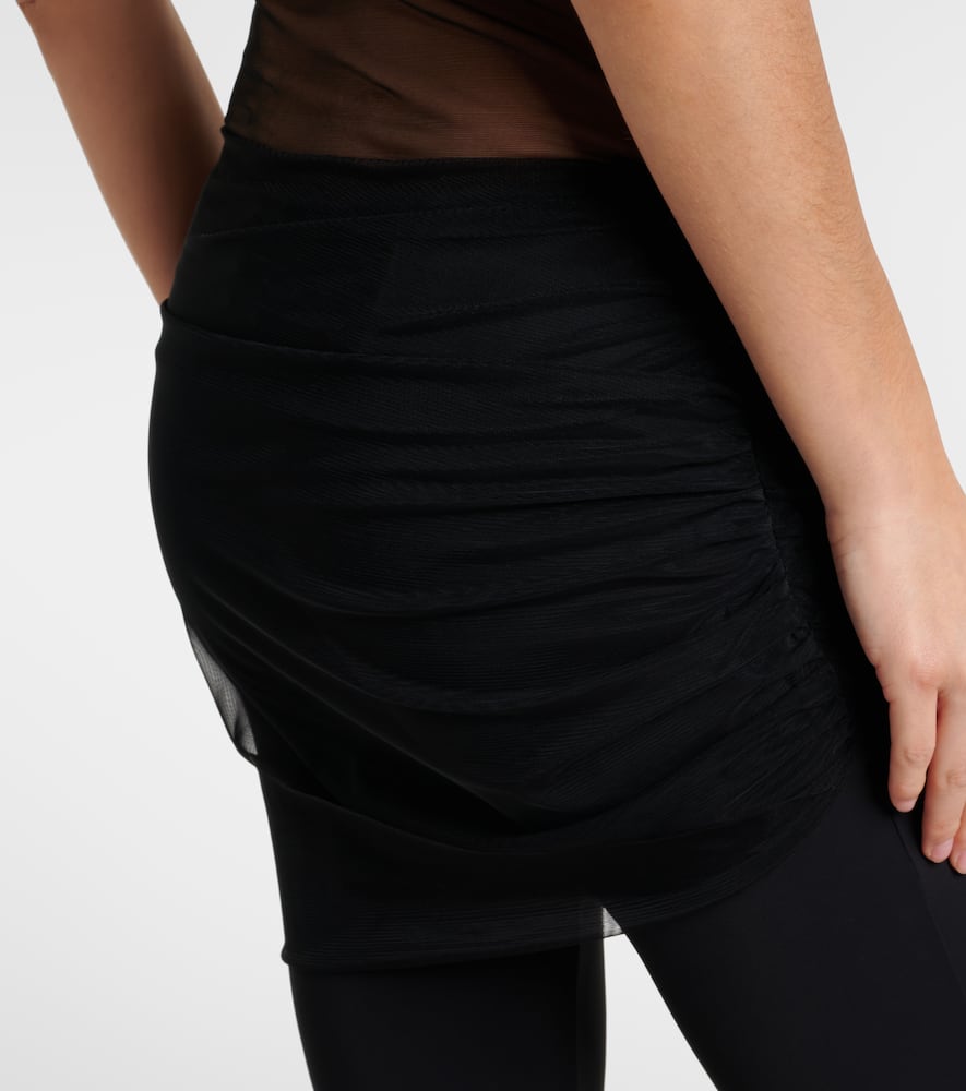 Cropped tulle-trimmed leggings