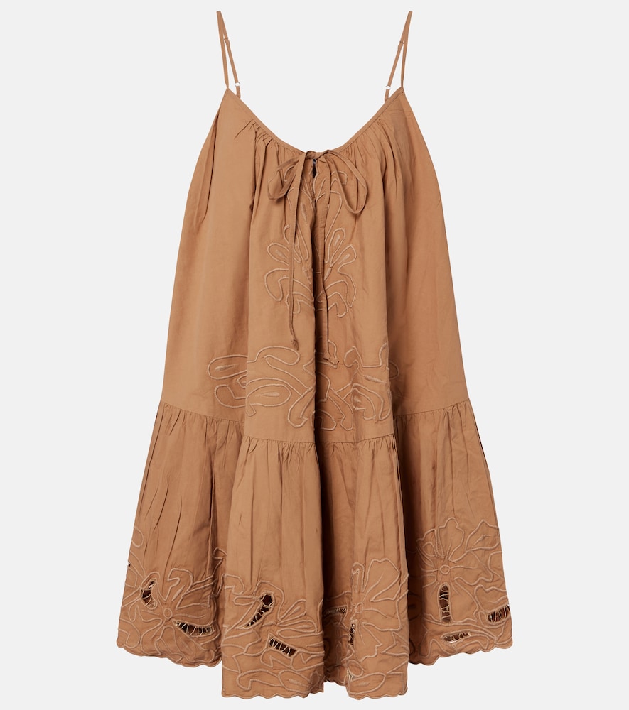 Embroidered cotton minidress