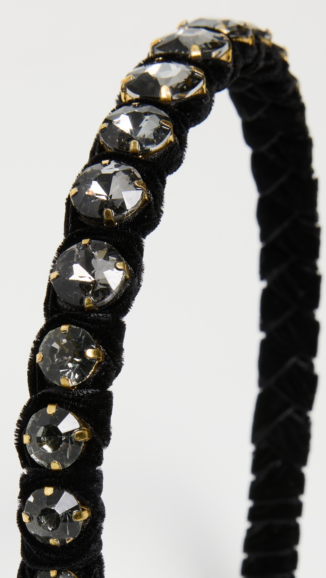 Graduated Crystal Headband Jet One Size