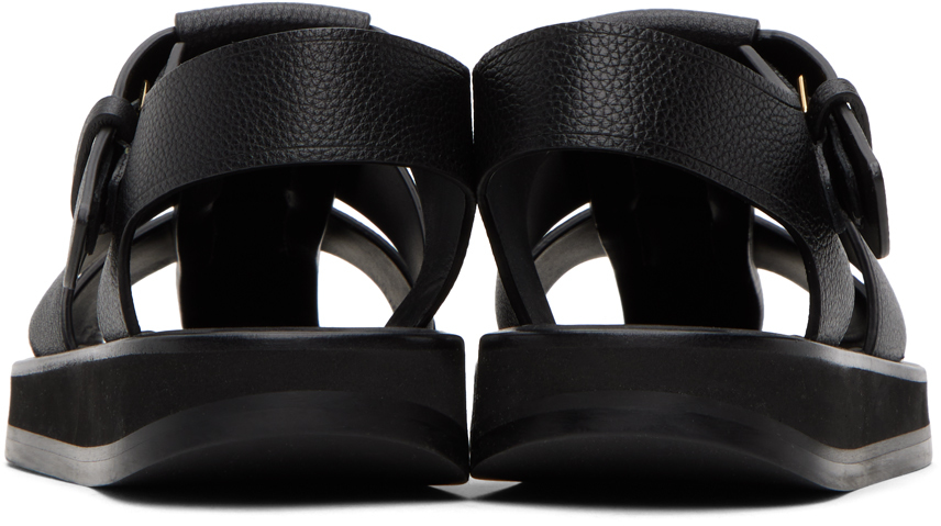 Black fisherman sandals