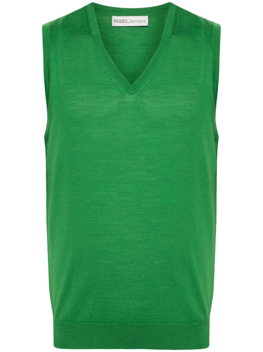 Sleeveless merino knitted vest - Green