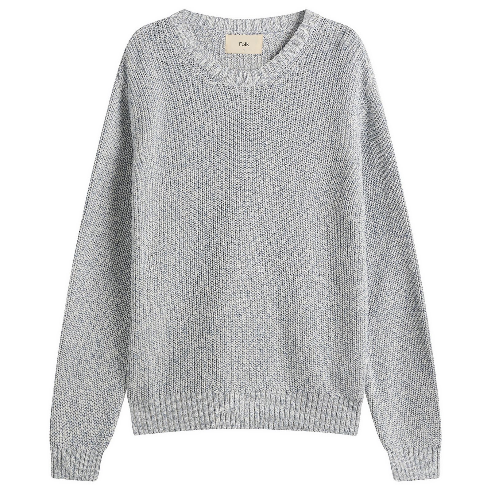 Men's Chain Crew Jumper Melange Light Blue