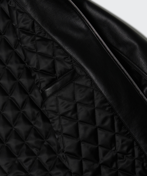 Synthetic Leather Oversized Collared Jacket