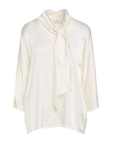 Woman Top Cream Size 12 Silk, Elastane