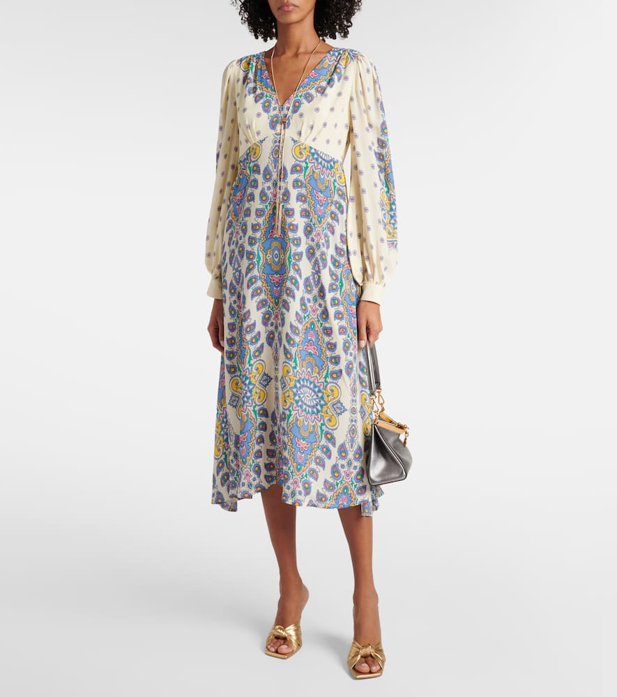 Paisley crêpe de chine midi dress