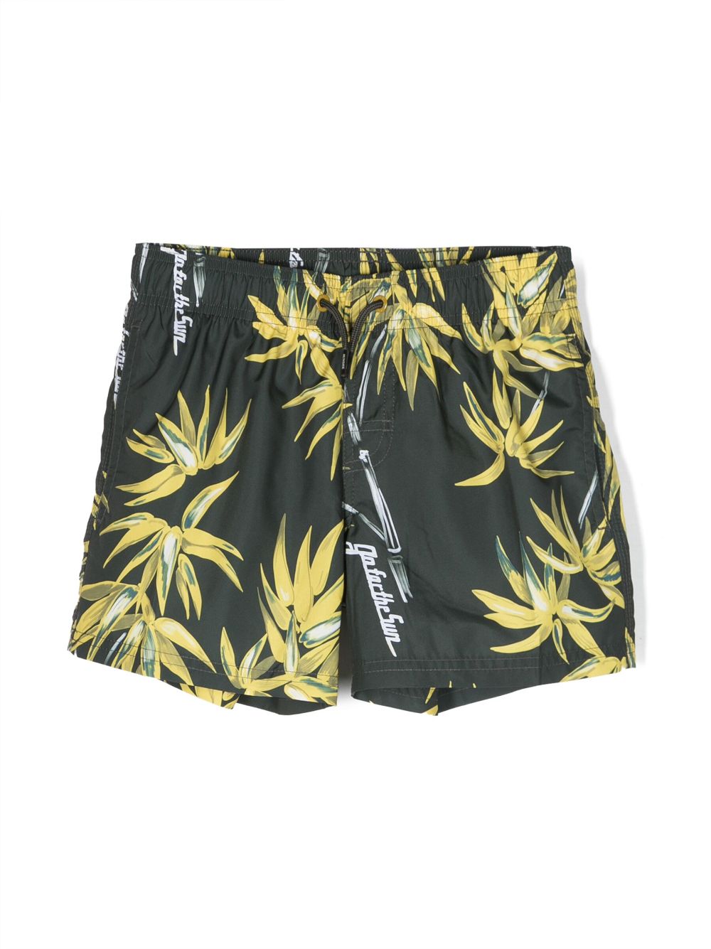Graphic-print swim shorts - Green