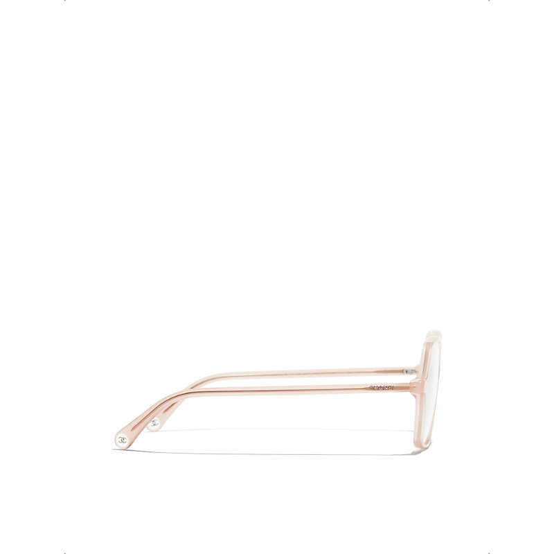 Mens Pink Square Eyeglasses