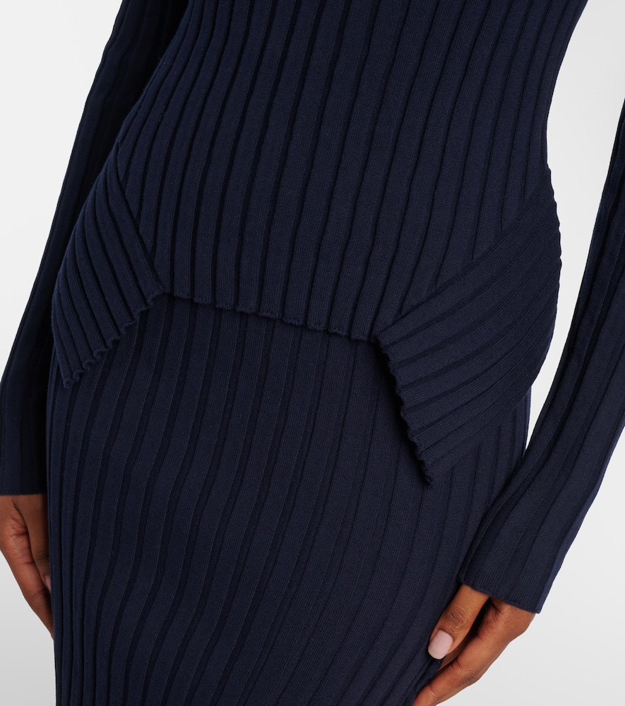 Ribbed-knit cotton sweater