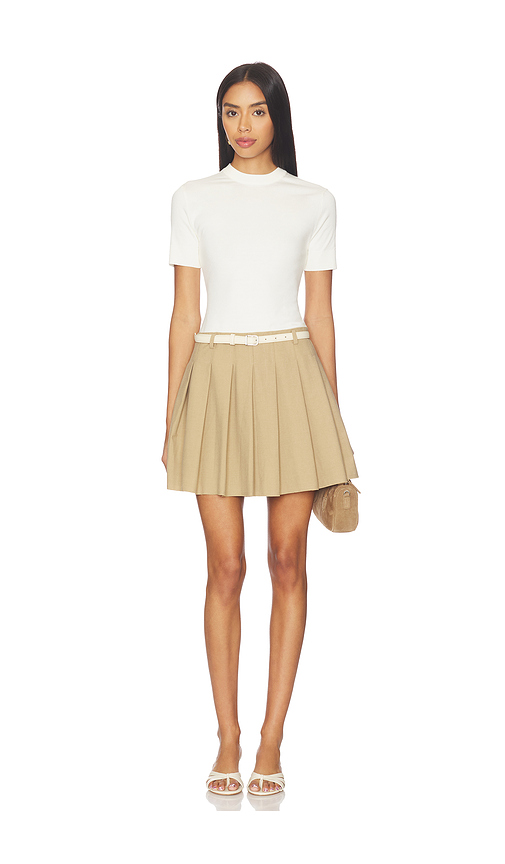 SIMKHAI Abbie Short Sleeve Mini Dress in Cream. - XS also in