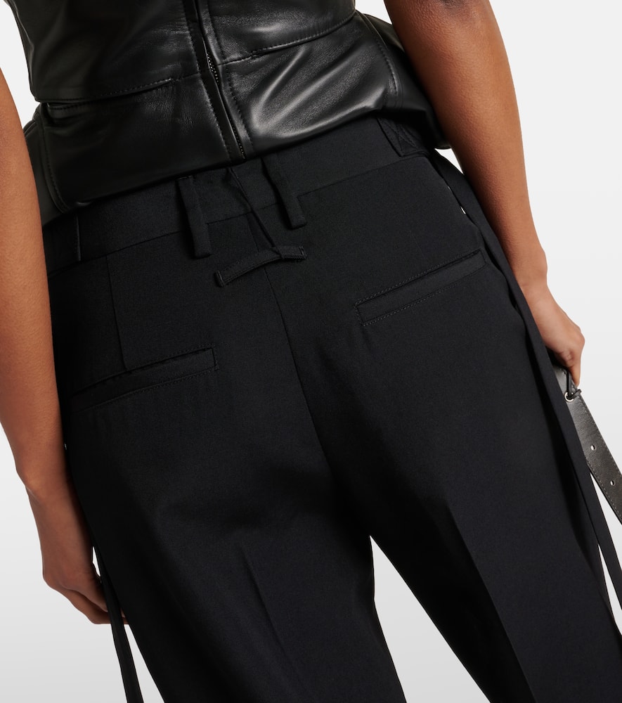 Wool straight pants