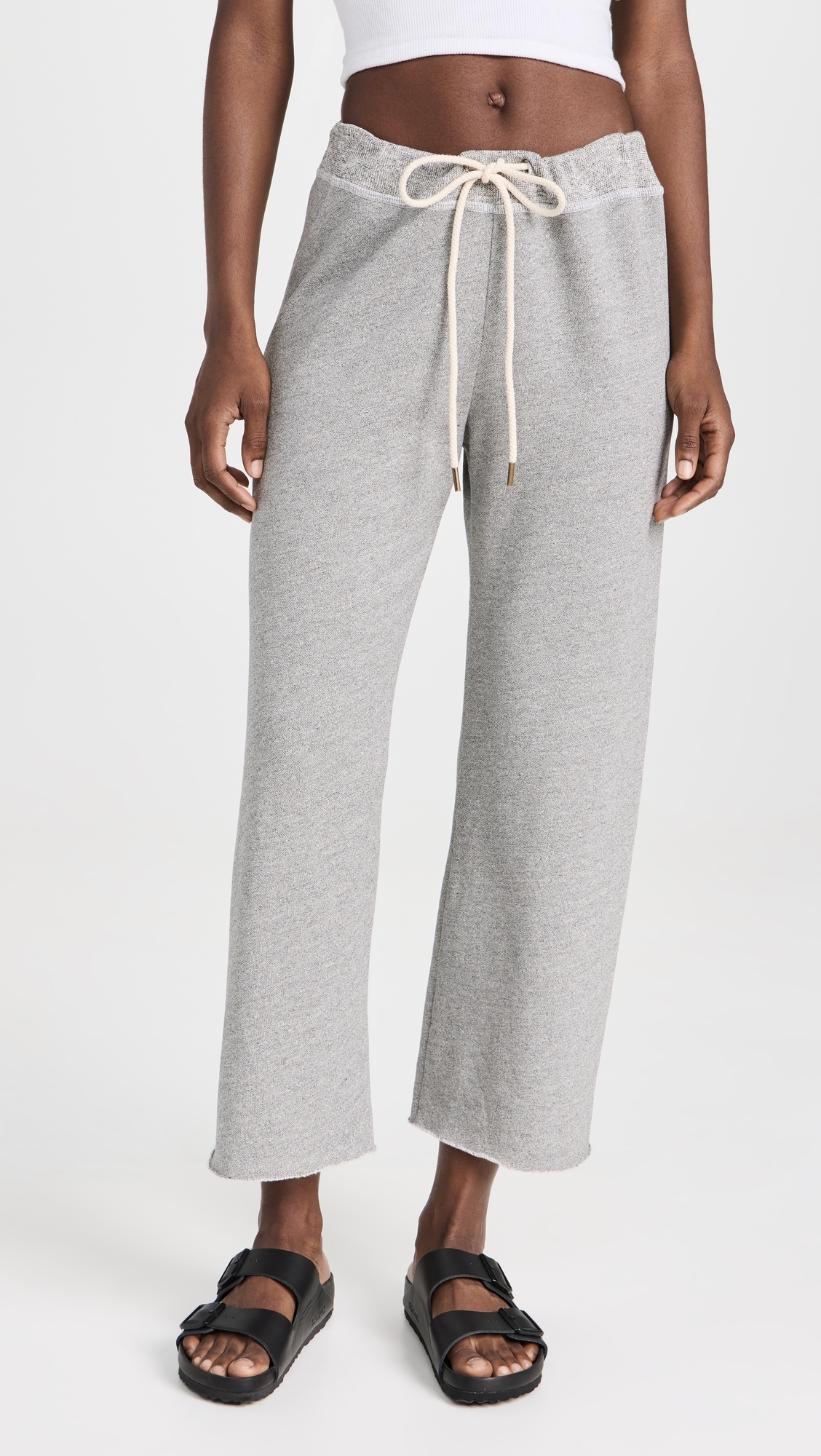 The Wide Leg Cropped Sweatpants Varsity Grey