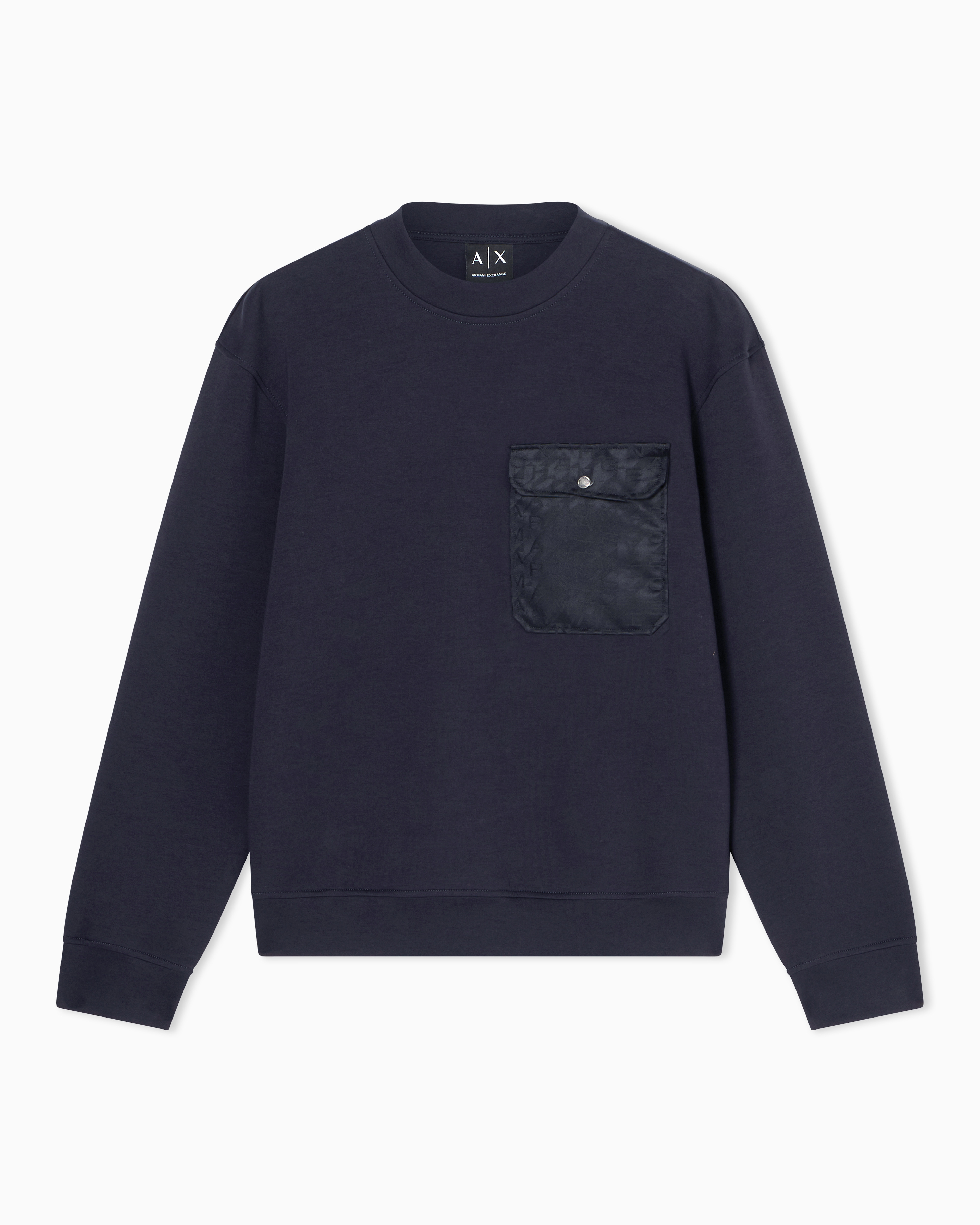 Crew neck sweatshirt with chest pocket
