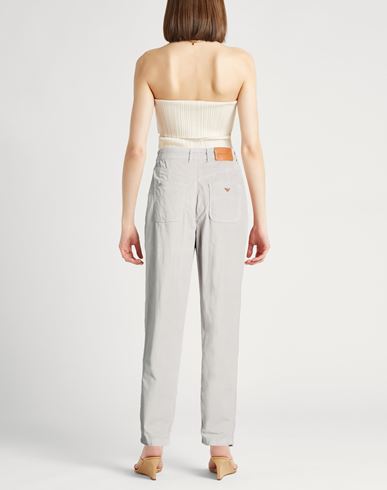 Woman Pants Light grey Size 28 Cotton, Elastane