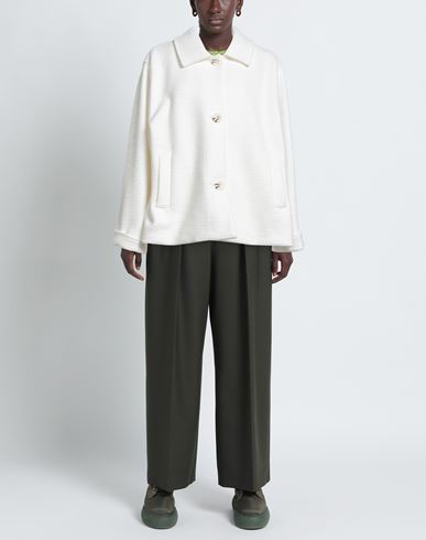 Gold Woman Jacket White Size 20 Polyester, Cotton, Viscose, Elastane