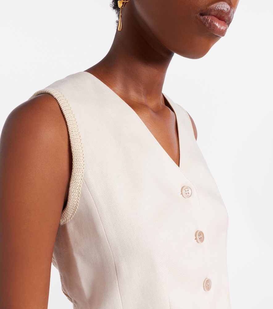 Calibri cable-knit linen vest