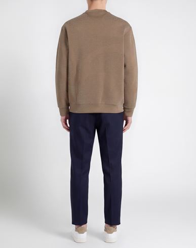 Man Sweatshirt Khaki Size XL Cotton, Polyester, Elastane