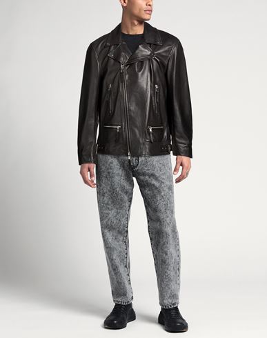 Man Jacket Black Size 36 Leather