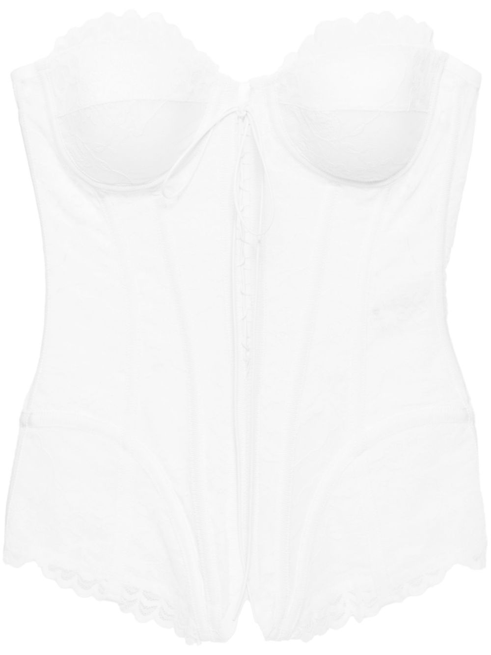 Floral-lace bustier top - Black