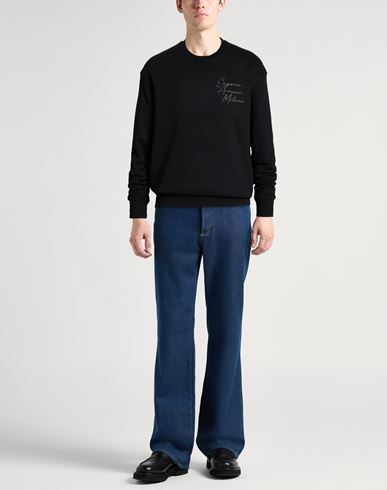 Man Sweatshirt Black Size L Cotton, Modal