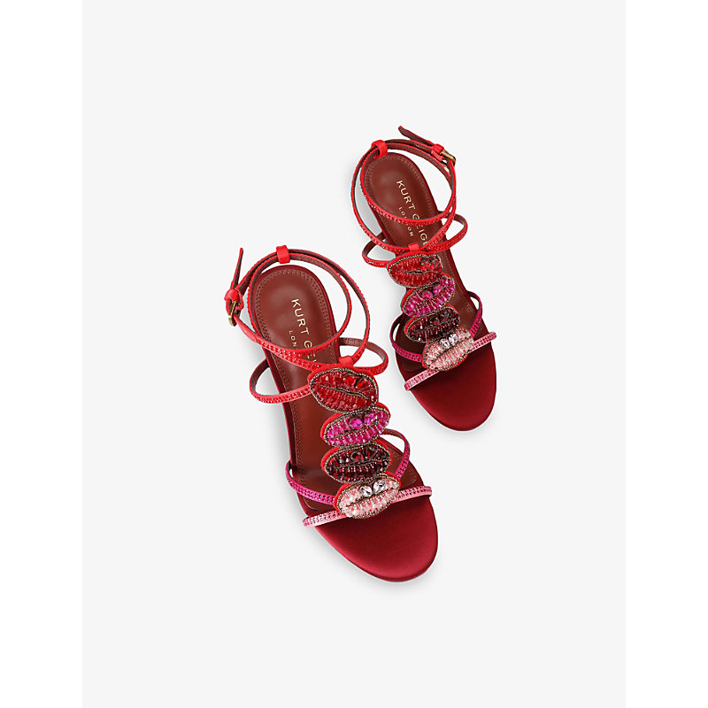 Womens Kiss Satin Heeled Sandals