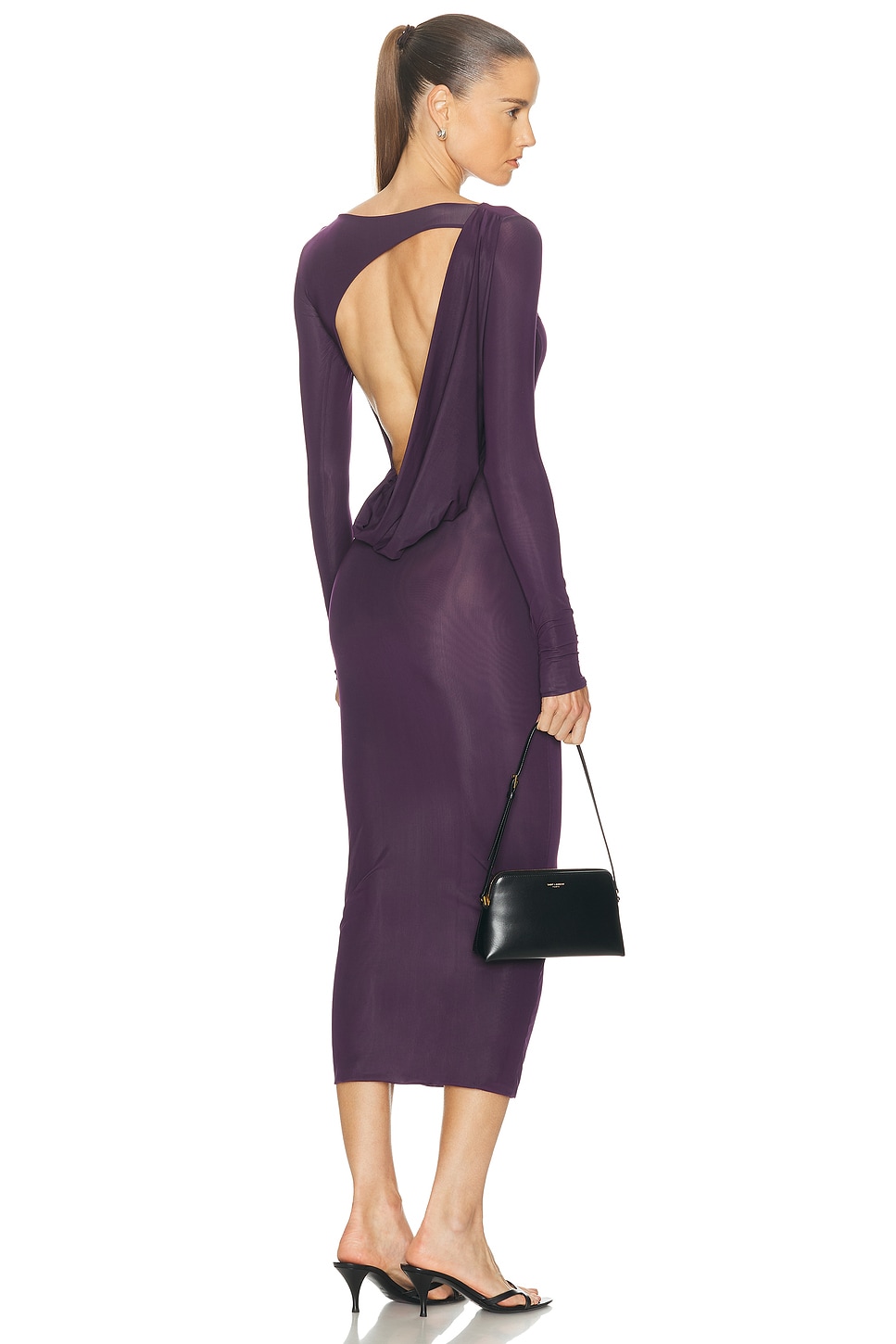 Maygel Coronel Candore Dress in Vinedo - Burgundy. a