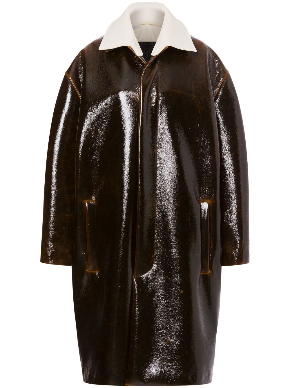 Single-breasted midi coat - Brown