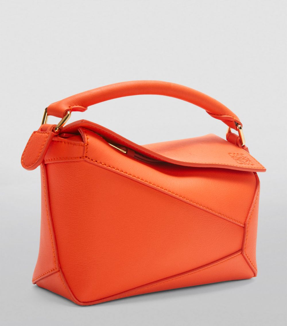 Mini Leather Puzzle Edge Top-Handle Bag