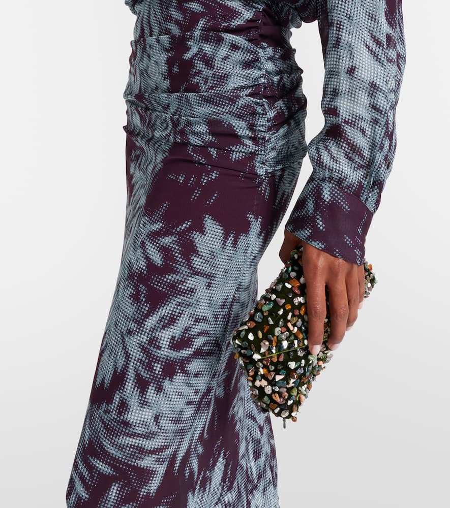 Printed chiffon midi skirt