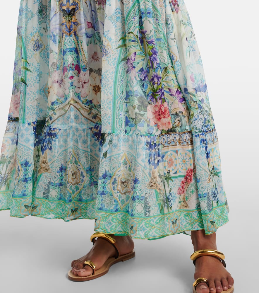 Crystal-embellished silk maxi dress
