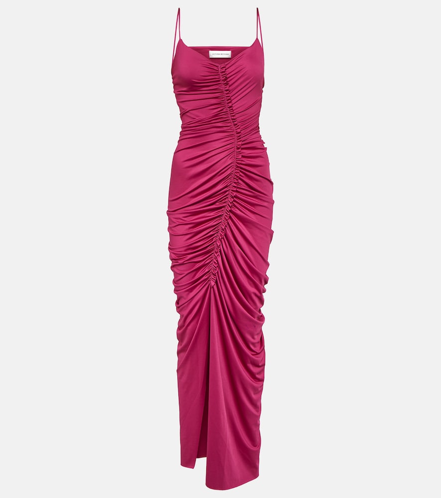 Ruched jersey maxi dress