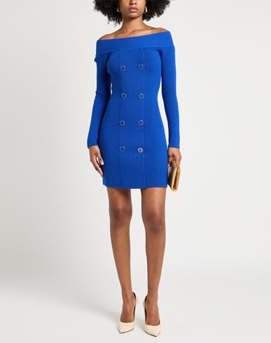 Elisabetta Franchi Woman Mini dress Bright blue Size 4 Viscose, Polyester, Polyamide