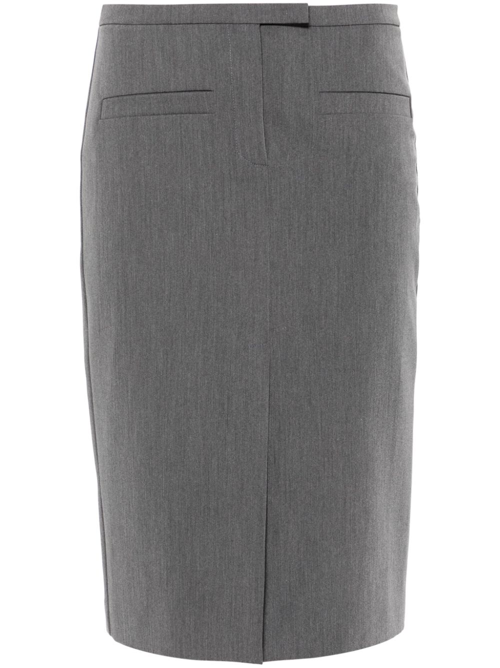 Logo-plaque midi skirt - Grey