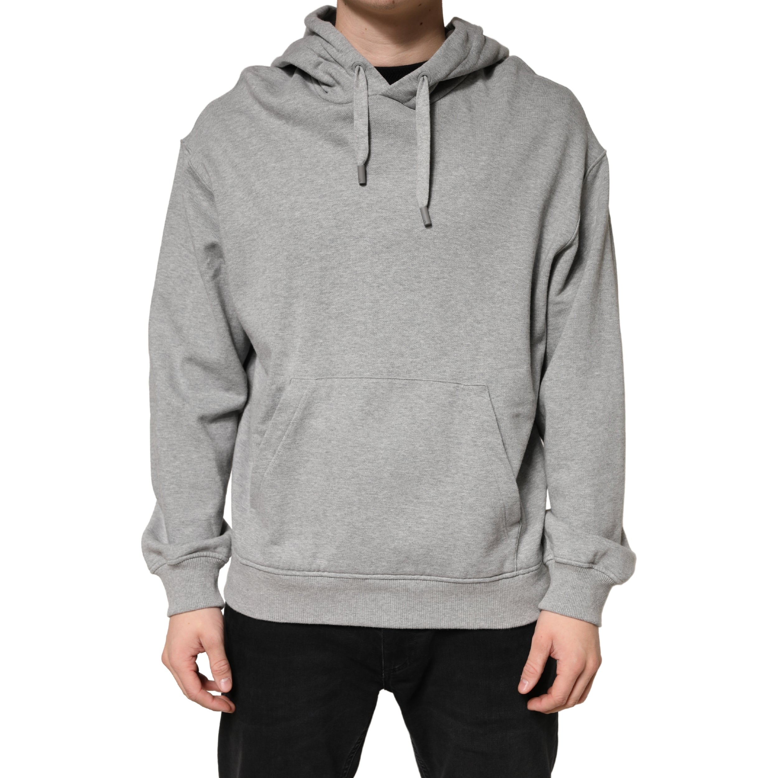 Cotton Pullover Hoodie — Gray