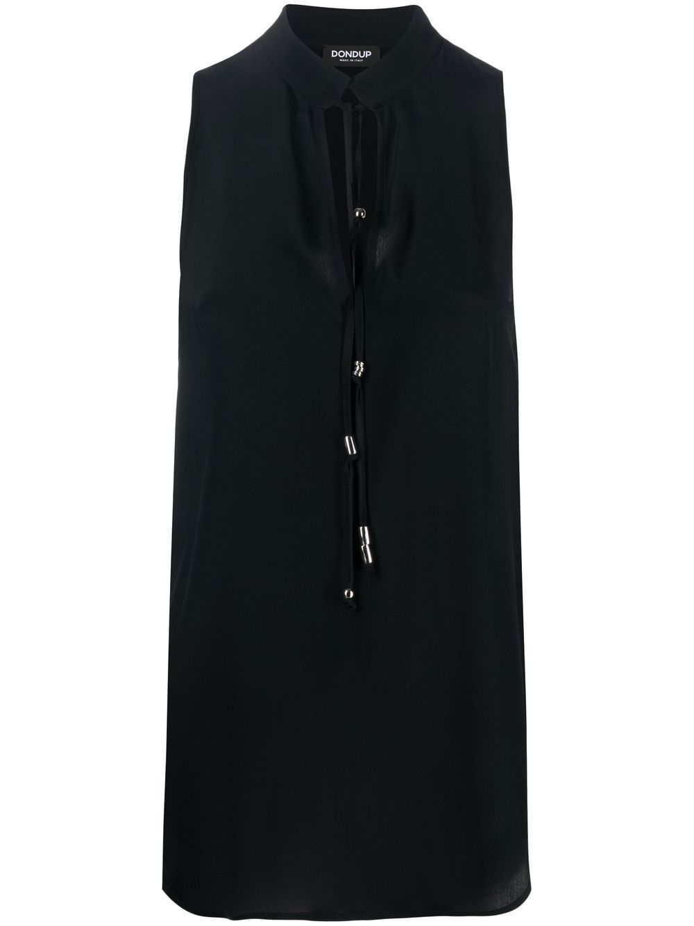 Keyhole-neck sleeveless dress - Black