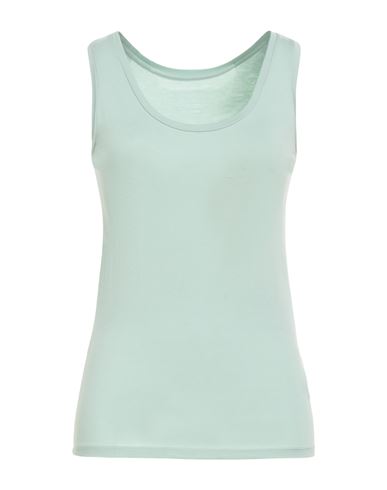 Woman Tank top Sage green Size 1 Viscose, Elastane