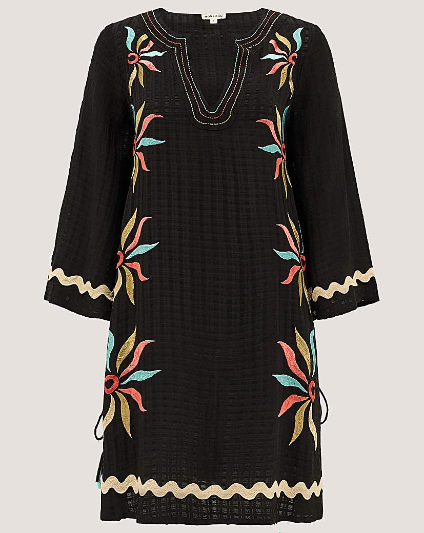 Monsoon Bonnie Embroidered Mini Kaftan