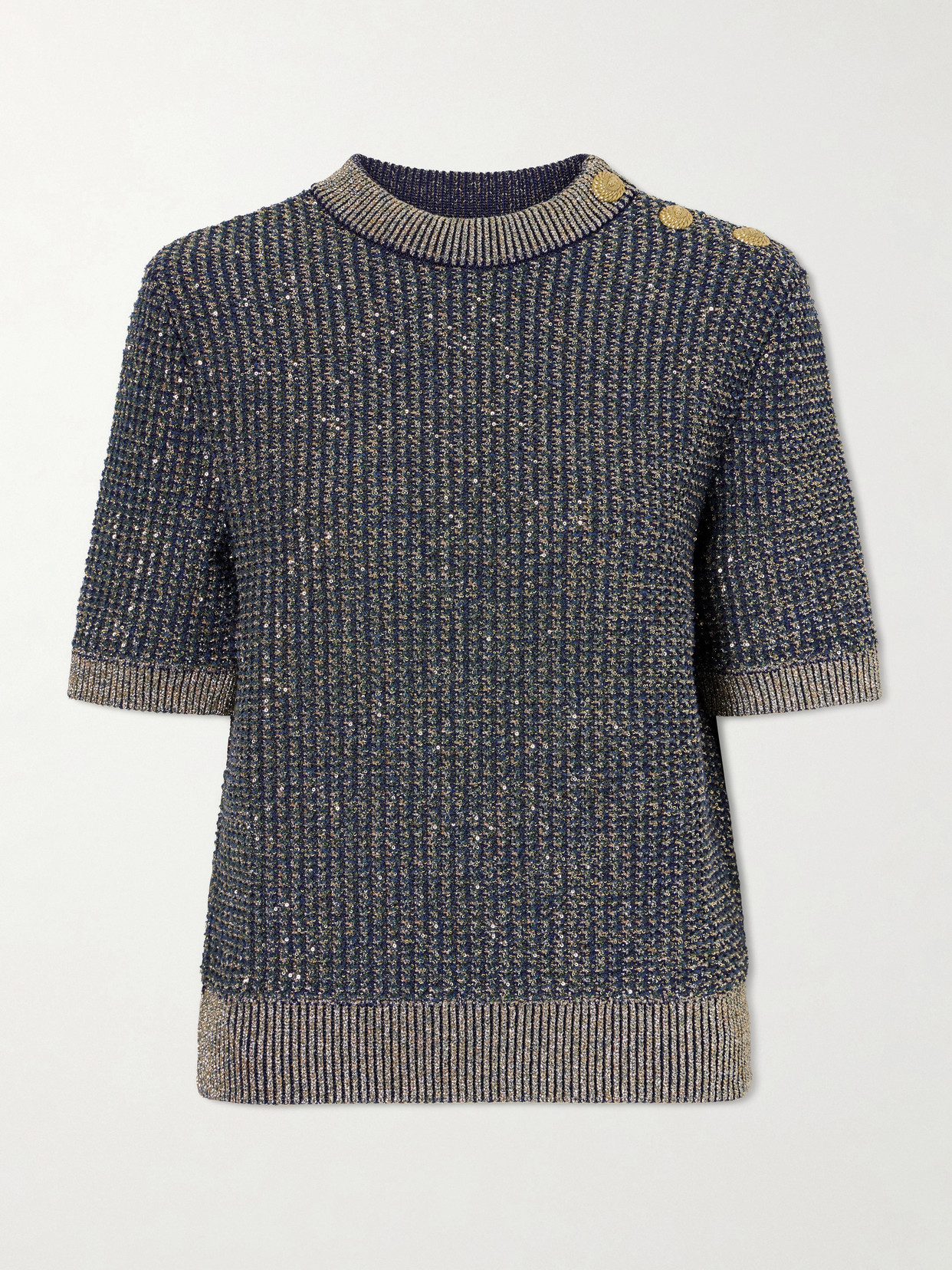 Embellished Tweed Sweater