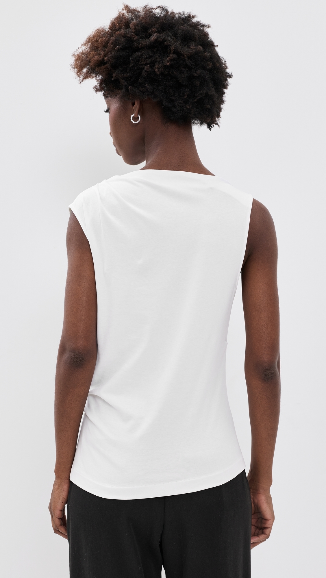 Sleeveless Draped Top Optic White