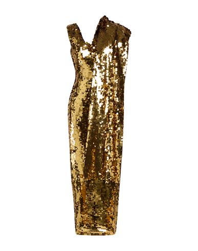 Woman Maxi dress Gold Size 10 Polyester