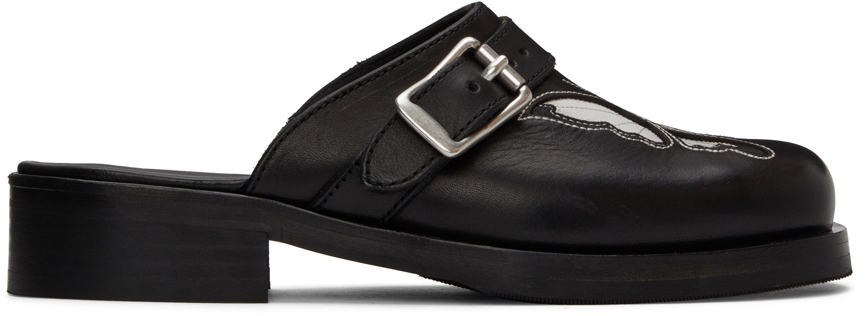 Black camion mules