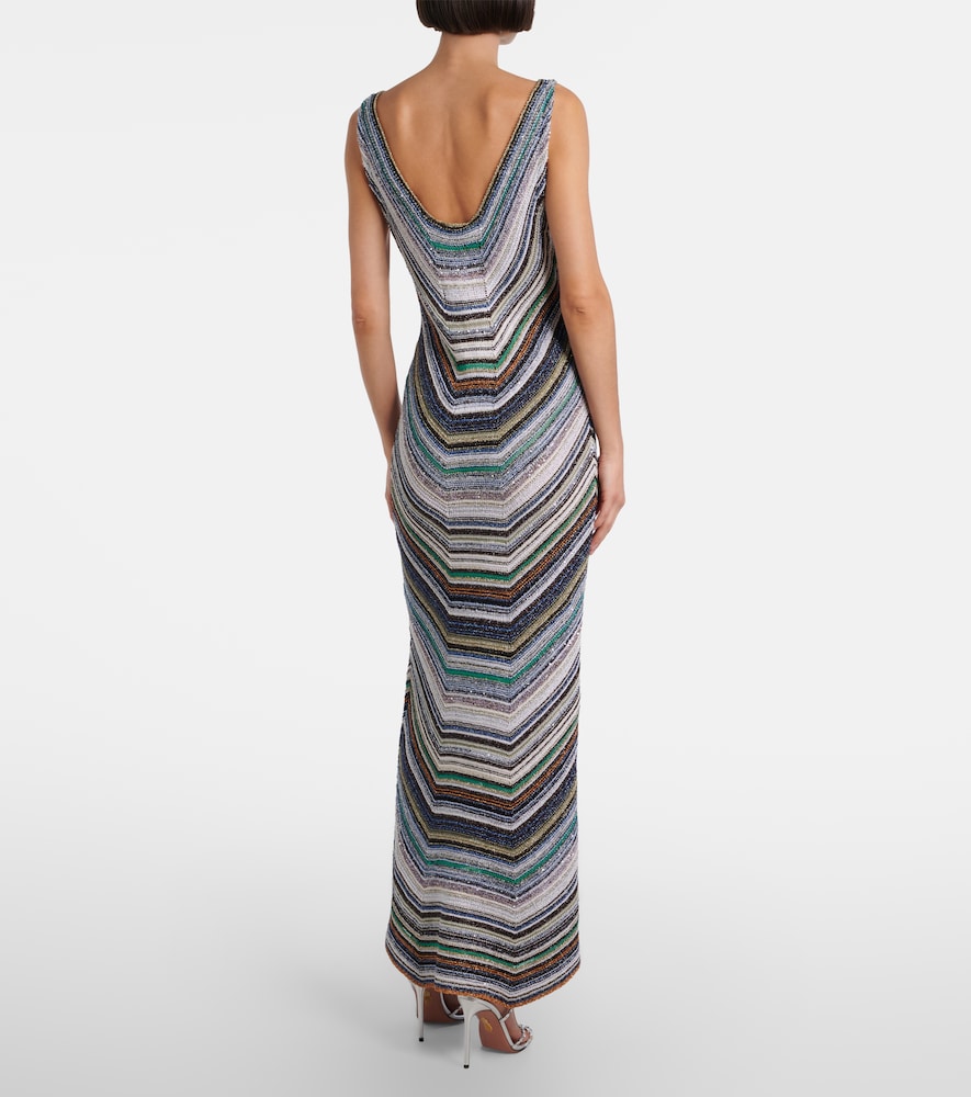 Striped lamé gown